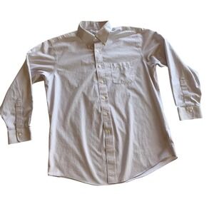 Brooks Brothers Button Down Shirt Mens 16.5 33 Tan Striped Regent Supima Cotton